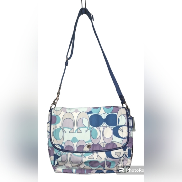 Coach Blue and Purple EUC Crossbody Bag - Picture 1 of 13